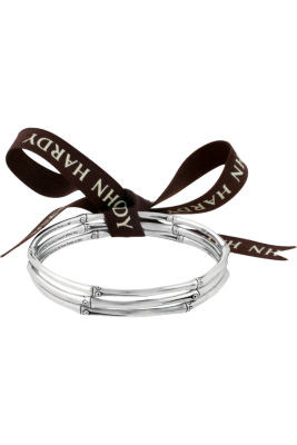 John Hardy Bamboo Silver Slim Bangle Bracelet at Tourneau