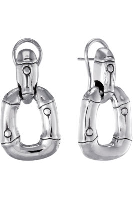 Bamboo Silver Door Knocker Earrings at Tourneau