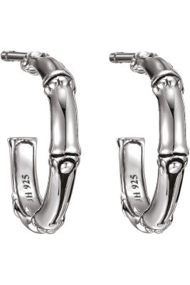 Bamboo Silver Small Hoop Earrings at Tourneau