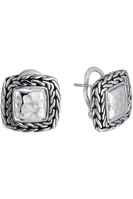 Palu Silver Square Earrings at Tourneau