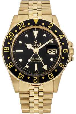 used rolex watch - 18K yellow gold gmt master automatic circa 1969