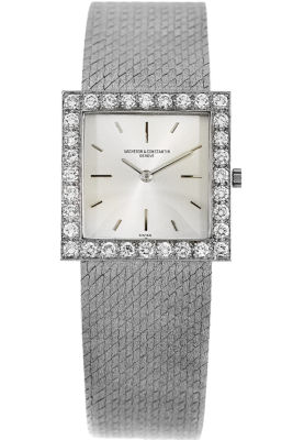 18K White Gold Square Vintage Manual Circa 1950s at Tourneau